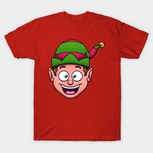 Cute Christmas Elf Face T-Shirt